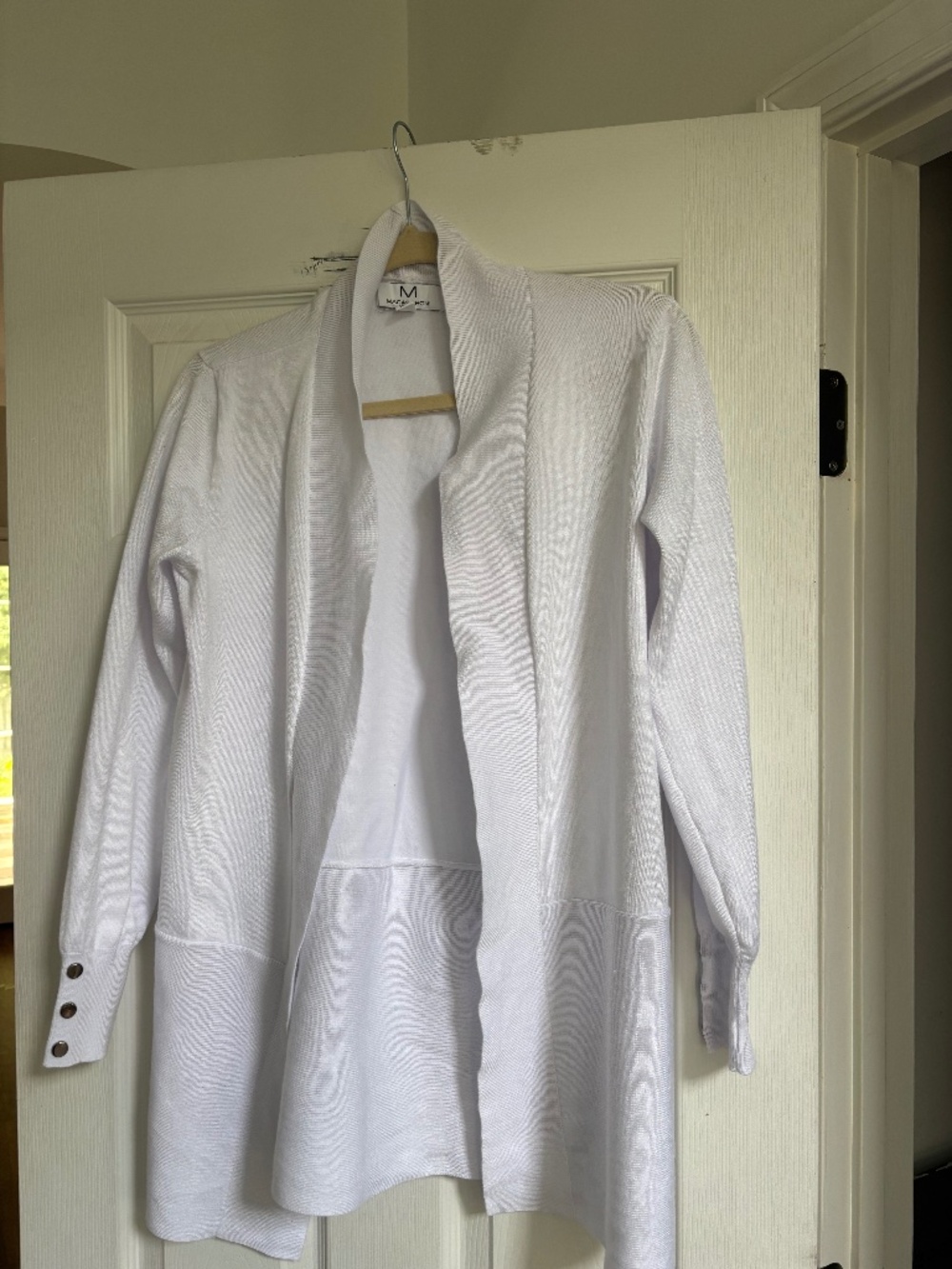 WOMENS MAGASCHONI CARDIGAN SWEATER WHITE SIZE SMALL